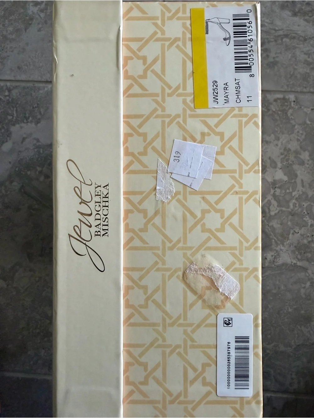 Jewel Badgley Mischka Mayra Block Heel Evening Embellished Sandals, Size 11, NEW